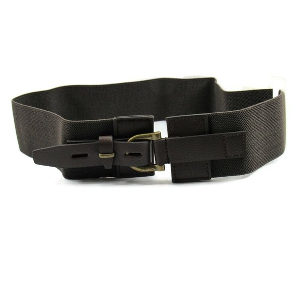 Nautica Belt Womens Accessories Elastic Chocolate/Ant Brass Size Small New - Picture 2 of 8